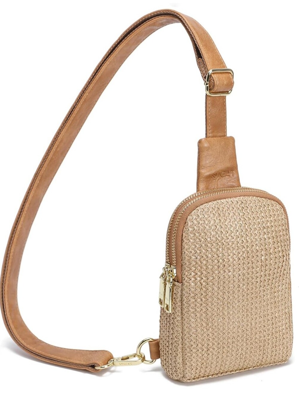 Inicat Faux Straw Crossbody Bag for Women